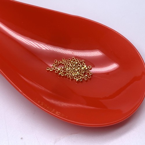 Кримпы, латунь, люкс, качество ААА, цвет золото, 1,5х1 мм, цена за упаковку (40 шт)