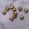Обжимные(покрывные) бусины для кримпов, люкс, качество ААА, латунь, цвет золото, 4 мм, цена за 10 шт