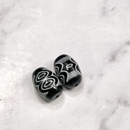 Бусина Дзи "61" из агата, 6 глаз Феникса, размер 12х9 мм, цена за 1 шт