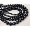 Каменные бусины, Агат, чёрный, с полосками, шарик гладкий, 8 мм, длина нити 38 см