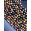 Каменные бусины, Глазковый микс (Тигровый глаз, бычий глаз, соколиный глаз), 10 мм, шарик гладкий, нить 38 см