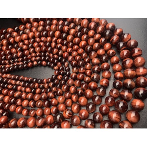 Каменные бусины, Бычий глаз, 2А, шарик гладкий, 10 мм, длина нити 38 см