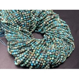 Каменные бусины, Бирюза, Люкс, шарик, огранка, 2,9-3 мм, длина нити 38 см