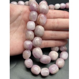 Каменные бусины, Кунцит, фриформы, 14х18 мм, длина нити 38 см