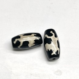 Бусина Дзи "275" из агата, Пияо, размер 18х10 мм, цена за 1 шт