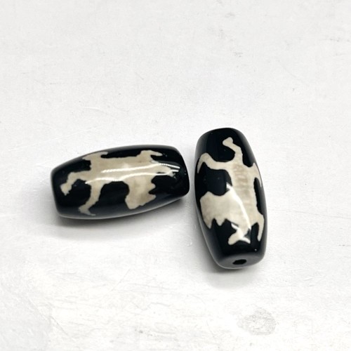 Бусина Дзи "275" из агата, Пияо, размер 18х10 мм, цена за 1 шт