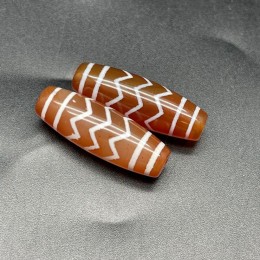 Бусина Дзи "340", Волны, 30х10 мм, из сердолика, цена за 1 шт