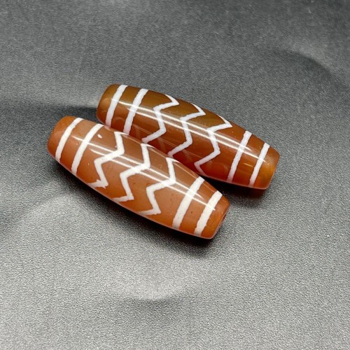 Бусина Дзи "340", Волны, 30х10 мм, из сердолика, цена за 1 шт