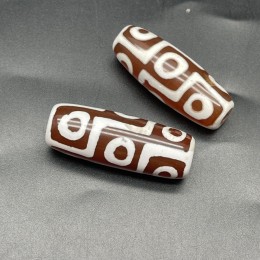 Дзи, 9 глаз, сердолик, 39х14 мм, цена за 1 шт. 