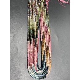 Каменные бусины, Турмалин, люкс, рондель огранка, 3х2 мм, длина нити 38 см