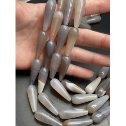 Каменные бусины, Агат, капелька, 30х10, длина нити 38 см