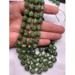 Каменные бусины, Диопсид, ювелирная огранка, 10х9 мм, длина нити 38 см
