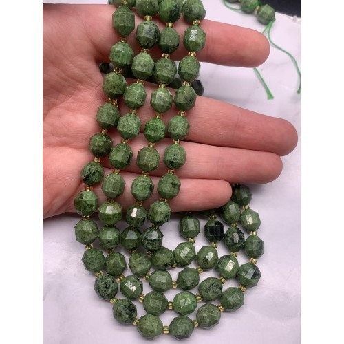 Каменные бусины, Диопсид, ювелирная огранка, 10х9 мм, длина нити 38 см
