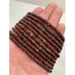 Каменные бусины, Яшма, с коричневым оттенком, шайба, 4х2 мм, длина нити 38 см