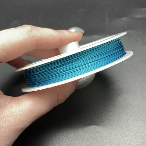 Тросик ювелирный, голубой (бирюзовый), толщина 0,45 мм, 100 м/катушка