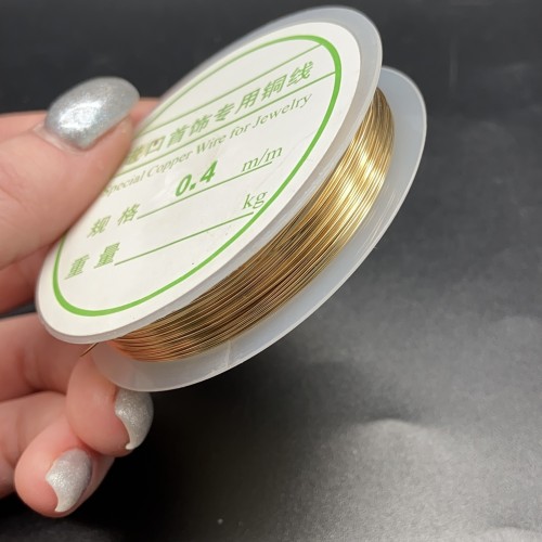 Проволока гибкая, для рукоделия, цвет золото, медь с покрытием, толщина 0,4 мм, цена за 1 катушку