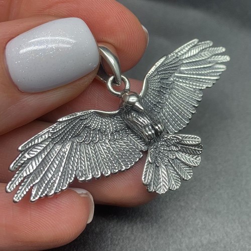 Подвеска, "Орел", тайское серебро, размер 55х29 мм, цена за 1 шт.