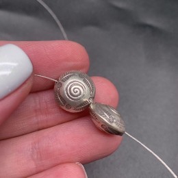 Бусина, "Чакра"(спираль), плоская, размер 12,5х7,3 мм