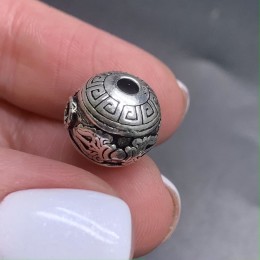 Бусина, тайское серебро, три отверстия, размер 12,5 мм, цена за 1 шт.