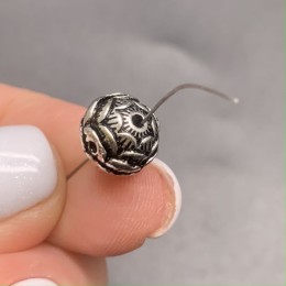 Бусина, "Артишок", тайское серебро, размер 9,3х7,8 мм, цена за 1 шт.