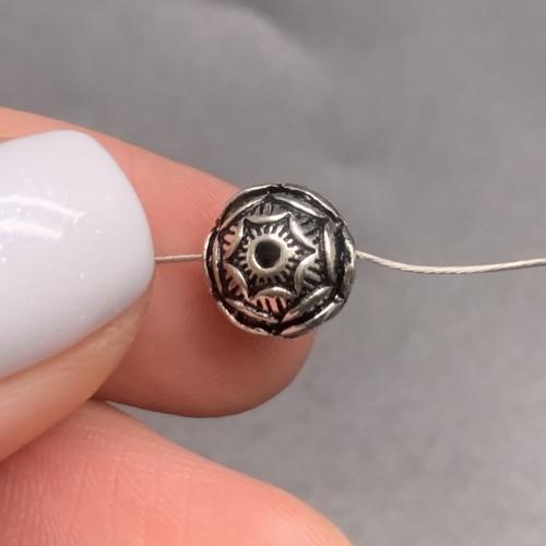 Бусина, "Артишок", тайское серебро, размер 9,3х7,8 мм, цена за 1 шт.