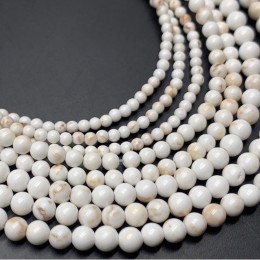 Каменные бусины, Магнезит, шарик гладкий, 2 мм, длина нити 38 см