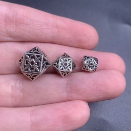 Бусина, "Многогранник" (Кубооктаэдр), тайское серебро, размер 12,5 мм, цена за 1 шт.