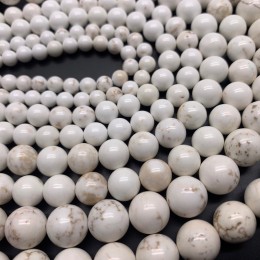 Каменные бусины, Магнезит, шарик гладкий, 12 мм, длина нити 38 см