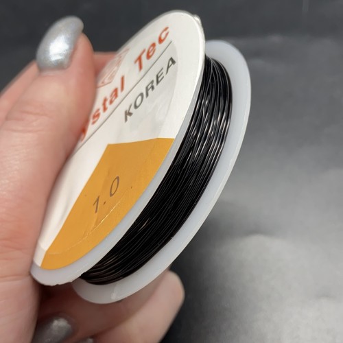 Леска-резинка, для плетения браслетов, чёрная, толщина 1.0 мм, 5 м/катушка