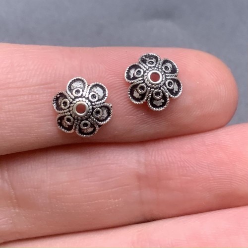 Шапочка, тайское серебро, размер 9х3 мм. цена за 1 шт.