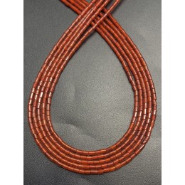 Каменные бусины, Сердолик (Карнеол), трубочки, 4х2 мм, длина нити 38 см