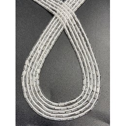 Каменные бусины, Горный Хрусталь, трубочки, 4х2 мм, длина нити 38 см