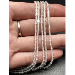 Каменные бусины, Горный Хрусталь, трубочки, 4х2 мм, длина нити 38 см