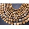 Каменные бусины, Яшма, песочная, шарик гладкий, 10 мм, длина нити 38 см