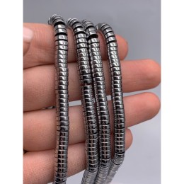 Каменные бусины, Гематит синтетический, серебро, шайба, размер 6х2 мм, длина нити 38 см