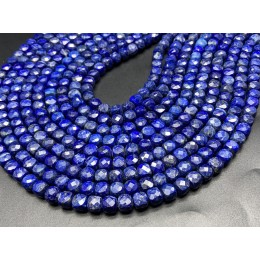 Каменные бусины, Лазурит, кубик огранка, 6х6 мм, длина нити 38 см