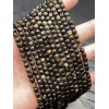 Каменные бусины, Обсидиан, золотой, кубик огранка, 4,5х4,5 мм, длина нити 38 см