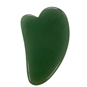 Скребок для массажа Гуаша из зеленого авантюрина в форме мини-сердца,  70 x 45 x 5 мм
