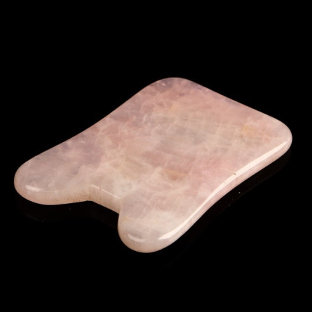 Скребок  "Классический квадрат" для массажа Гуаша из розового кварца, 80 x 55 x 5 мм