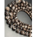Каменные бусины, Перламутр шоколадный, тонированный, шарик гладкий, 6 - 6,5 мм, длина нити 38 см арт. 13389
