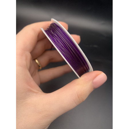 Леска-резинка, фиолетовая, для плетения браслетов, толщина 1 мм, 5 м/катушка