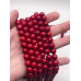 Каменные бусины, Коралл, красный, тонированный, шарик гладкий, 9,5 - 10 мм, длина нити 19 см арт. 18006