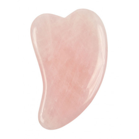 Скребок  "Изогнутое сердце" для массажа Гуаша из розового кварца, 100 x 65 x 5 мм