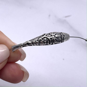 Разделитель, "Рыба", тайское серебро, размер 40х8 мм, цена за 1 шт.