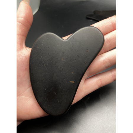 Скребок "Сердце" для массажа Гуаша из Гагата, 100 x 5 мм 